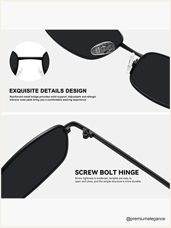 Retro 90s Small Square Sunglasses UV400 Protection Metal Frame